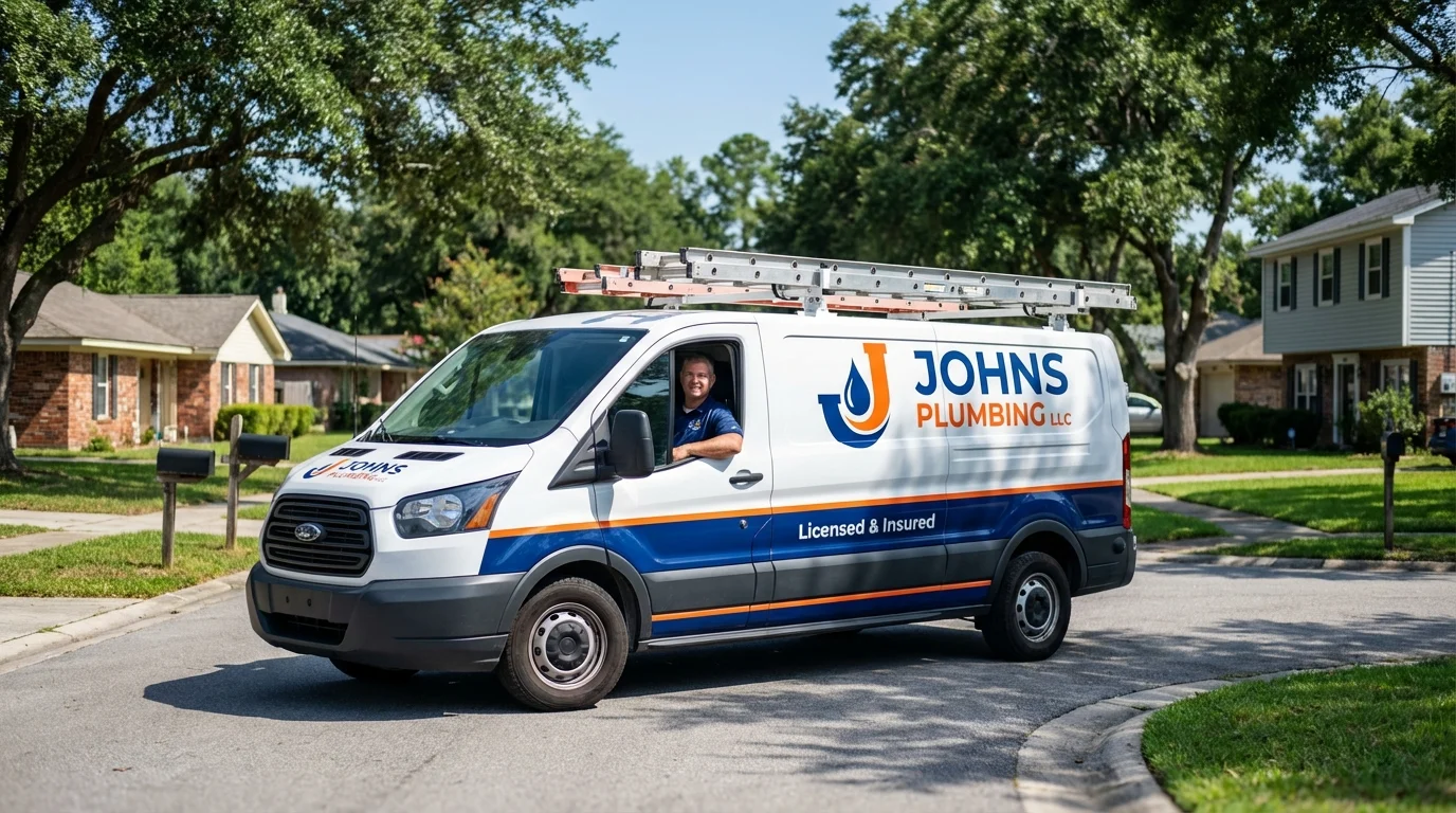 Johns Plumbing LLC service van in Willingboro, NJ