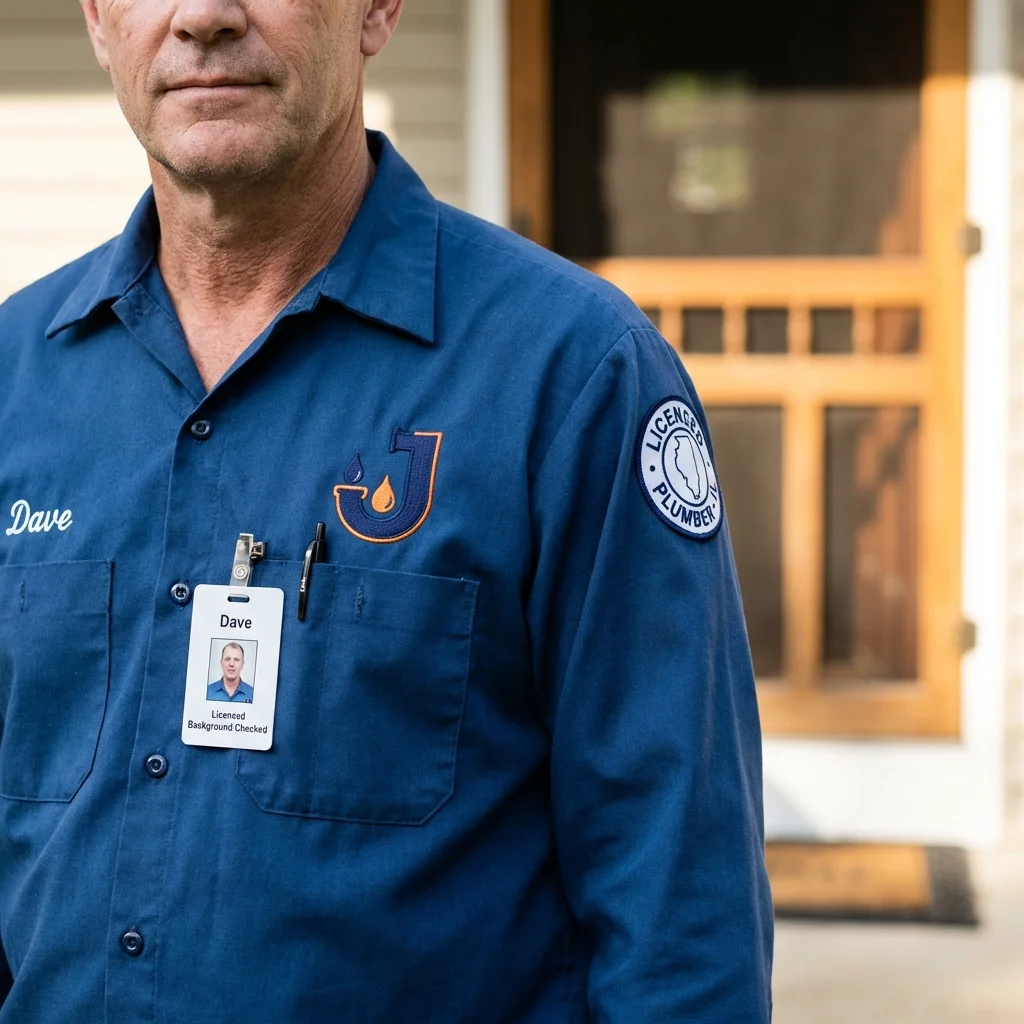 Licensed plumber showing ID badge in Willingboro, NJ