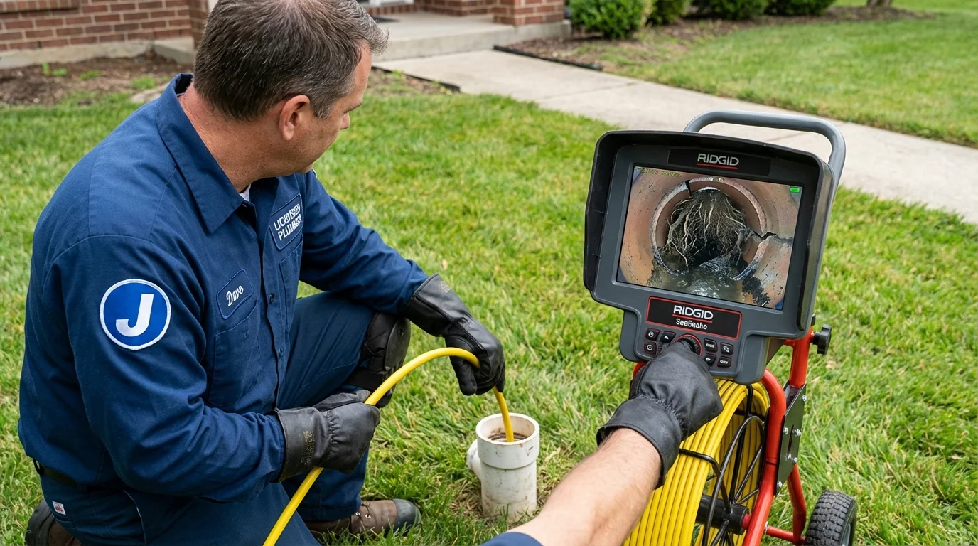 Sewer camera inspection being performed by Johns Plumbing LLC in Willingboro